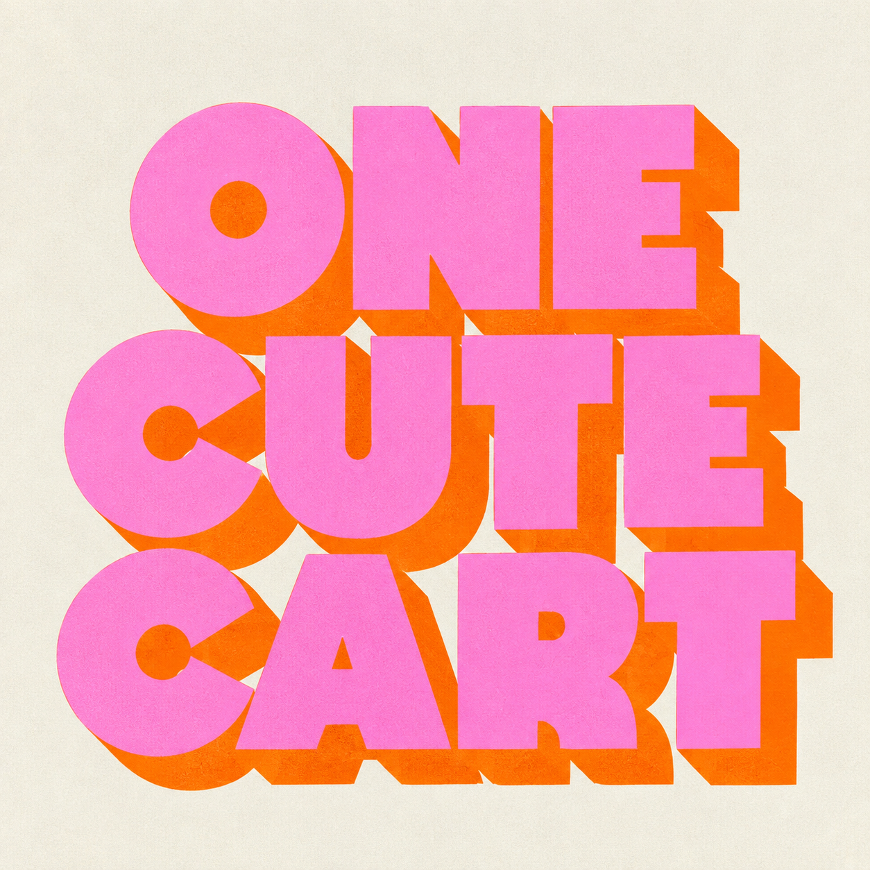 One Cute Cart retro pink and orange logo